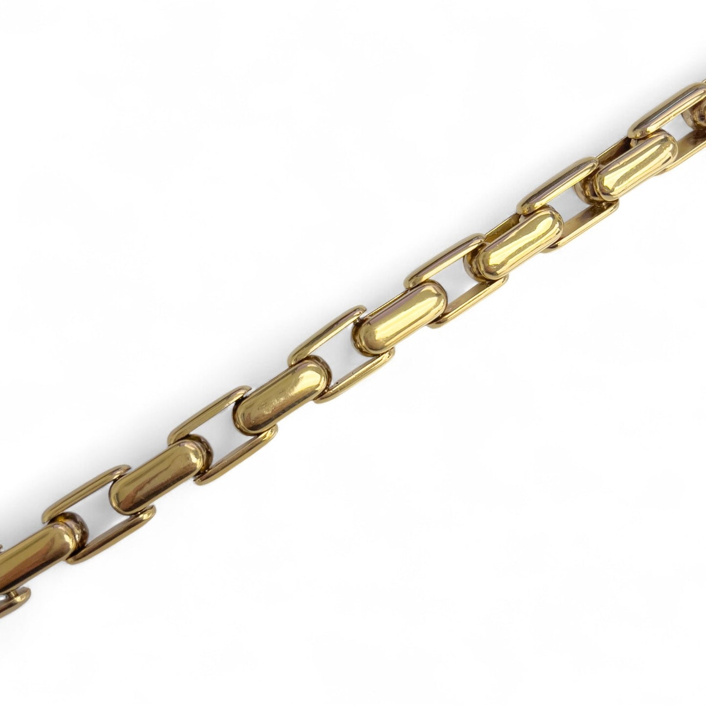 Baraka 18k Yellow Gold Box Link Chain Fancy Ball Clasp Bracelet 61g HEAVY ITALY