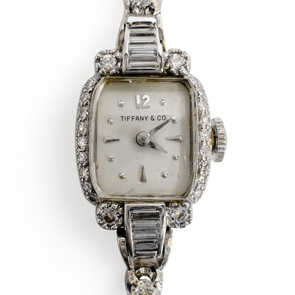 Tiffany & Co. Hamilton Movement Platinum & 14k White Gold Diamond Ladies Watch