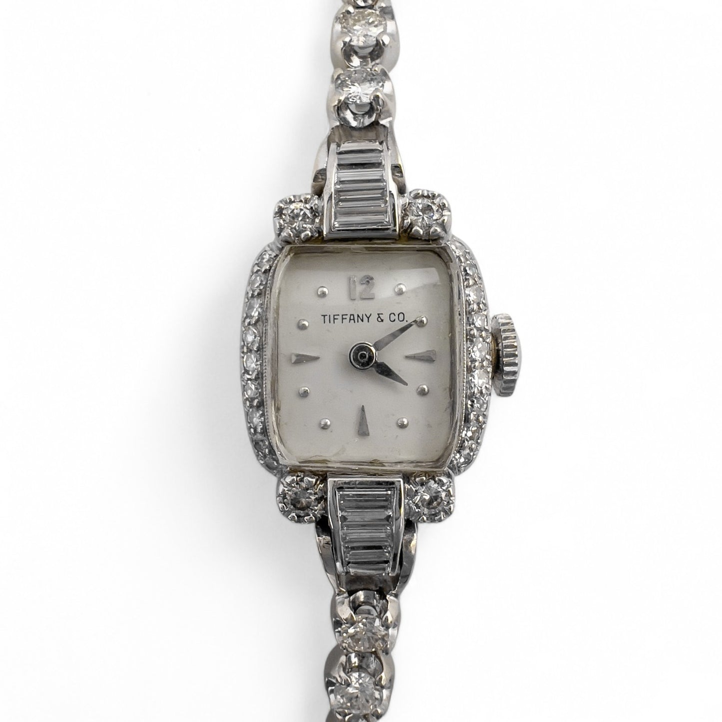 Tiffany & Co. Hamilton Movement Platinum & 14k White Gold Diamond Ladies Watch