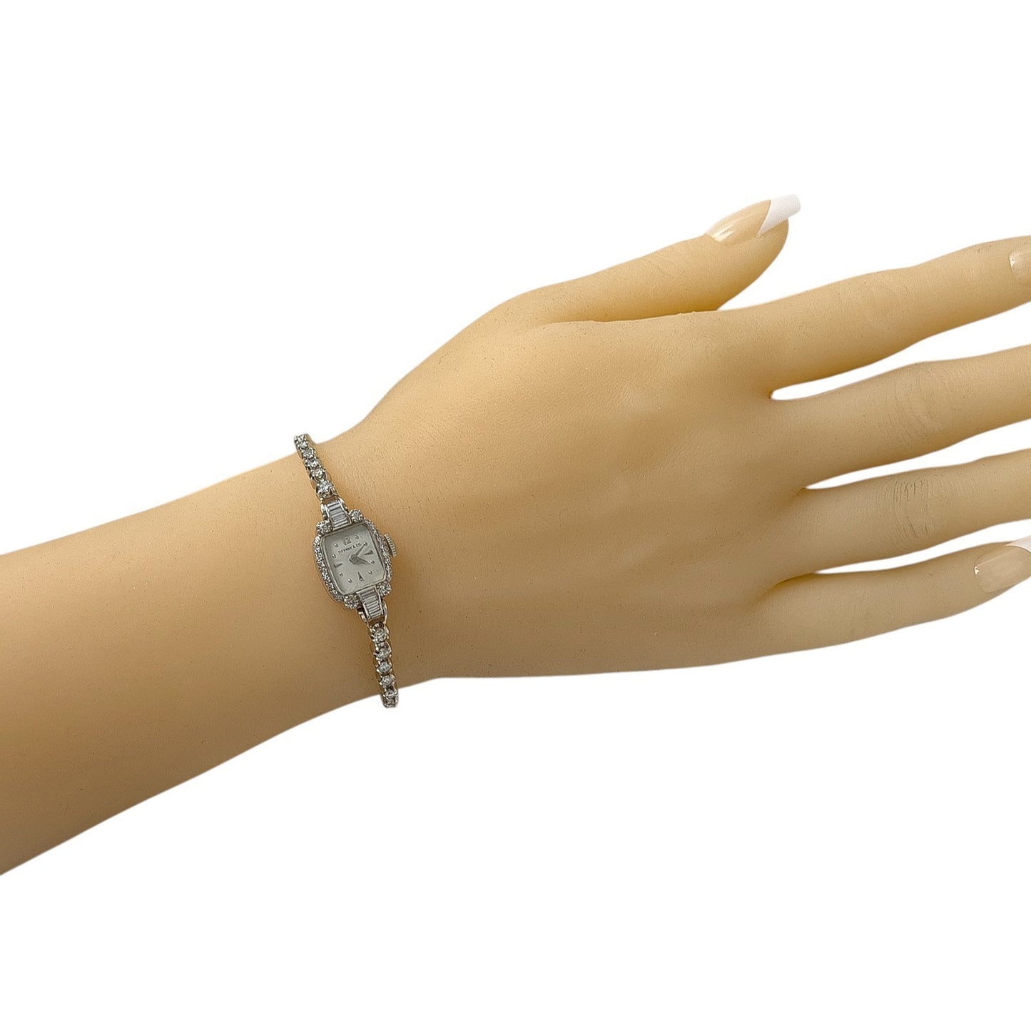 Tiffany & Co. Hamilton Movement Platinum & 14k White Gold Diamond Ladies Watch