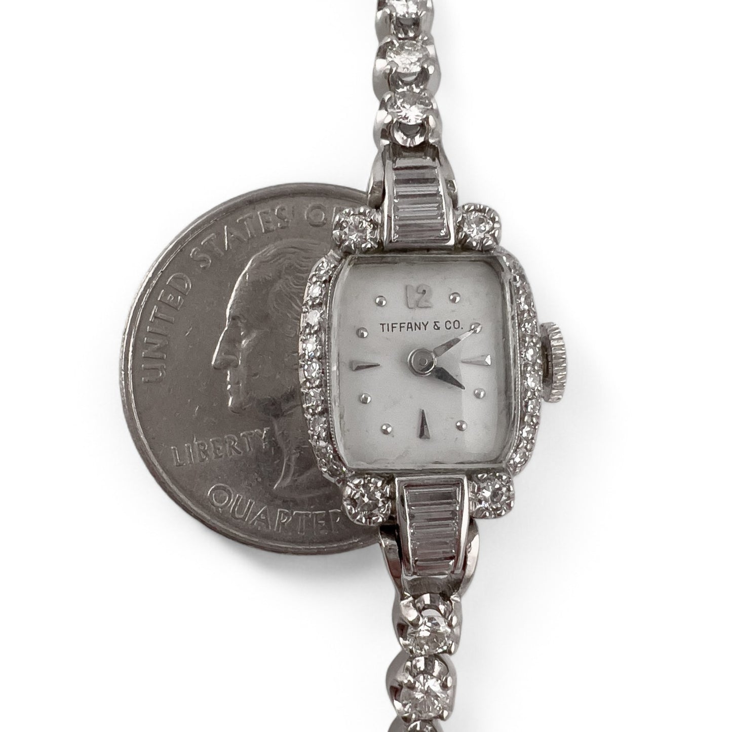 Tiffany & Co. Hamilton Movement Platinum & 14k White Gold Diamond Ladies Watch