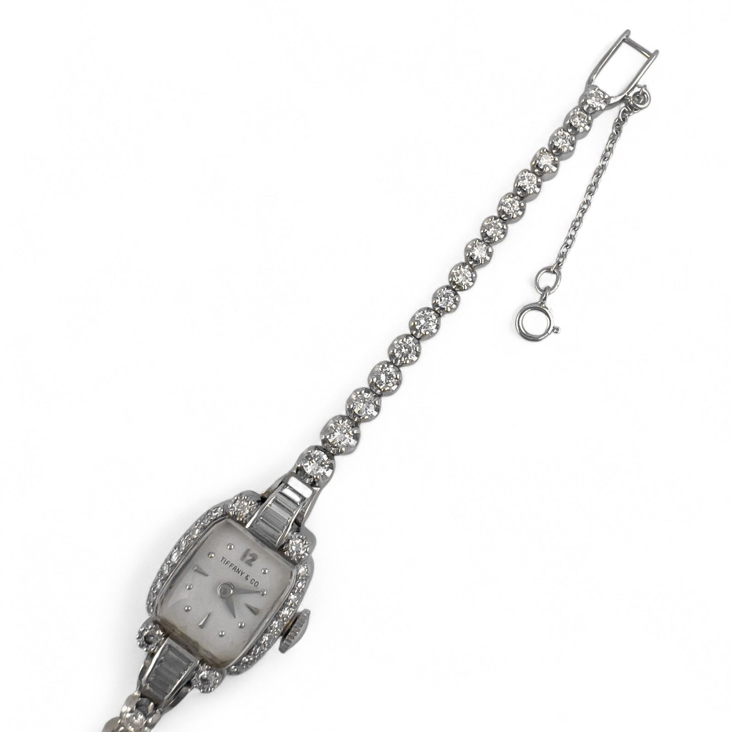 Tiffany & Co. Hamilton Movement Platinum & 14k White Gold Diamond Ladies Watch