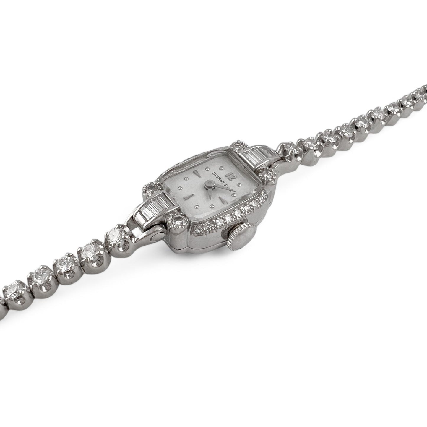 Tiffany & Co. Hamilton Movement Platinum & 14k White Gold Diamond Ladies Watch
