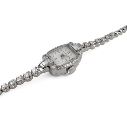 Tiffany & Co. Hamilton Movement Platinum & 14k White Gold Diamond Ladies Watch