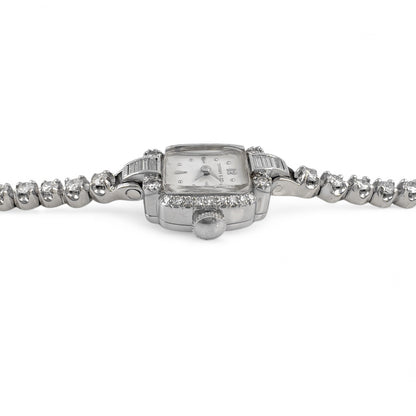 Tiffany & Co. Hamilton Movement Platinum & 14k White Gold Diamond Ladies Watch