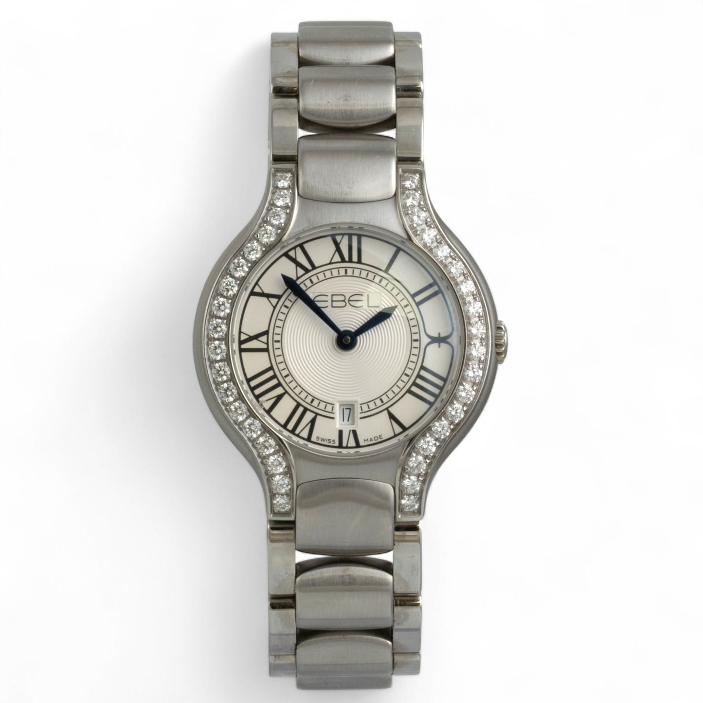Ebel Beluga 1216069 Diamond Bezel Stainless 30mm Ladies Watch TAG BOX + PAPERS