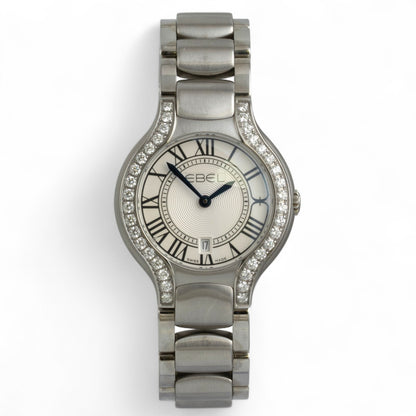 Ebel Beluga 1216069 Diamond Bezel Stainless 30mm Ladies Watch TAG BOX + PAPERS