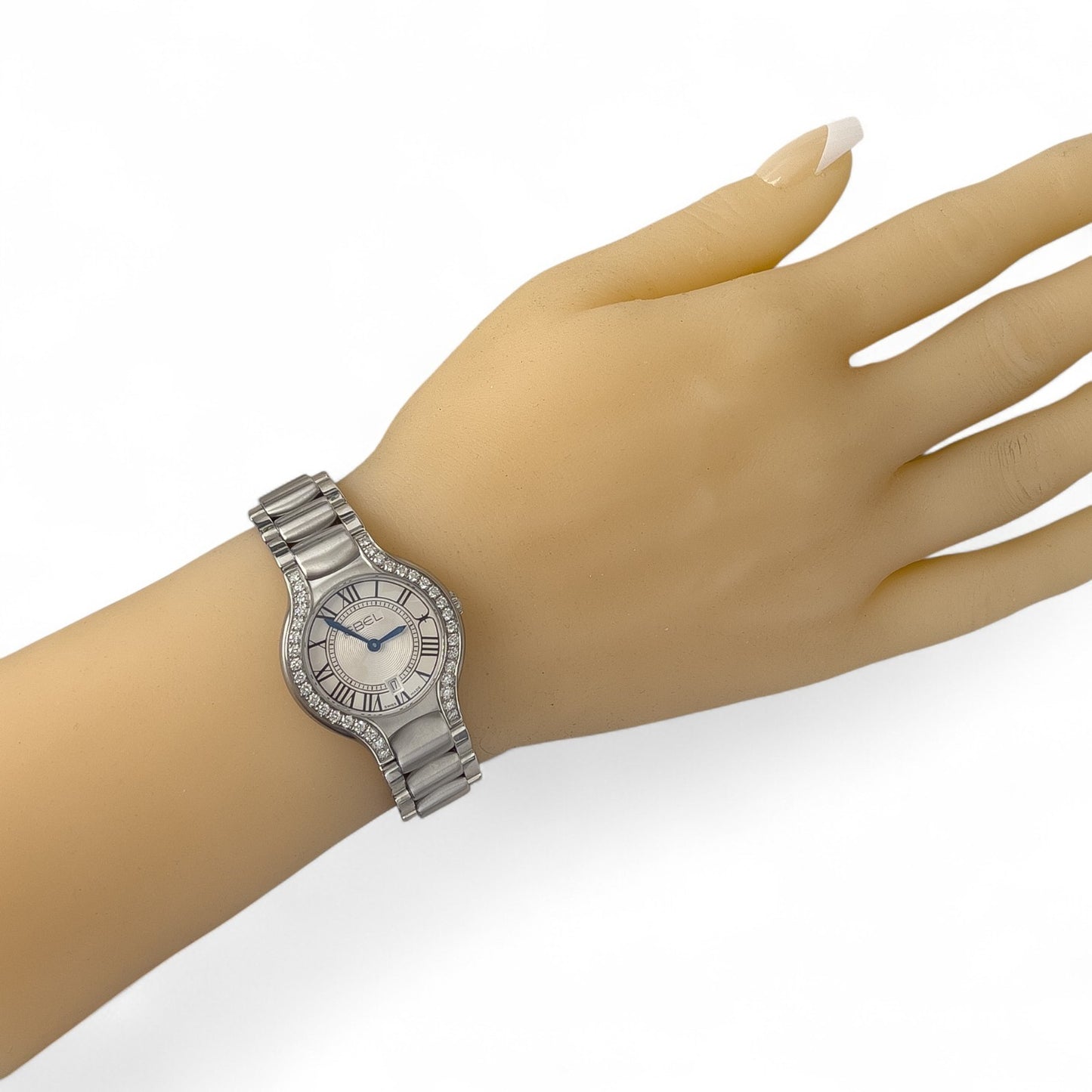Ebel Beluga 1216069 Diamond Bezel Stainless 30mm Ladies Watch TAG BOX + PAPERS