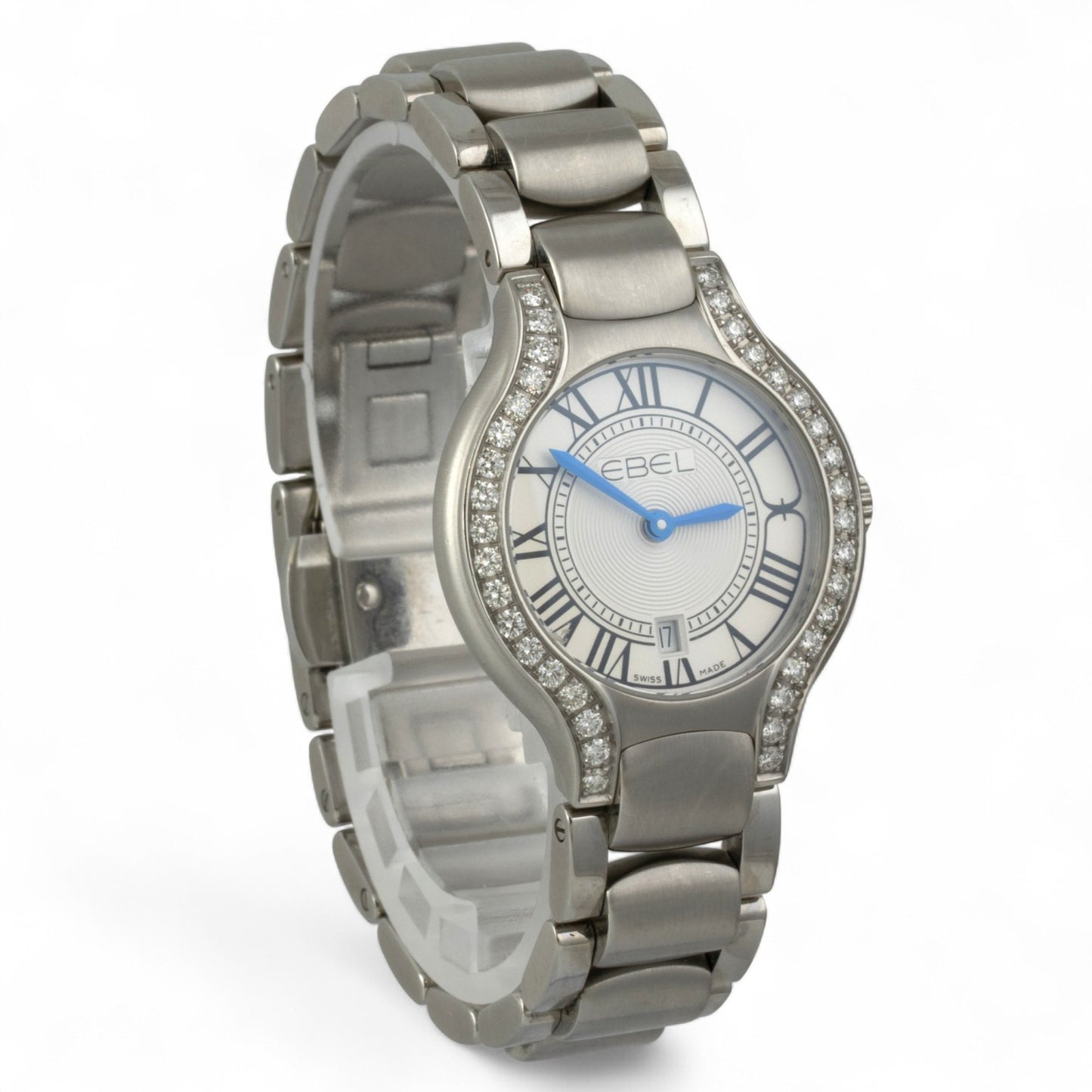 Ebel Beluga 1216069 Diamond Bezel Stainless 30mm Ladies Watch TAG BOX + PAPERS
