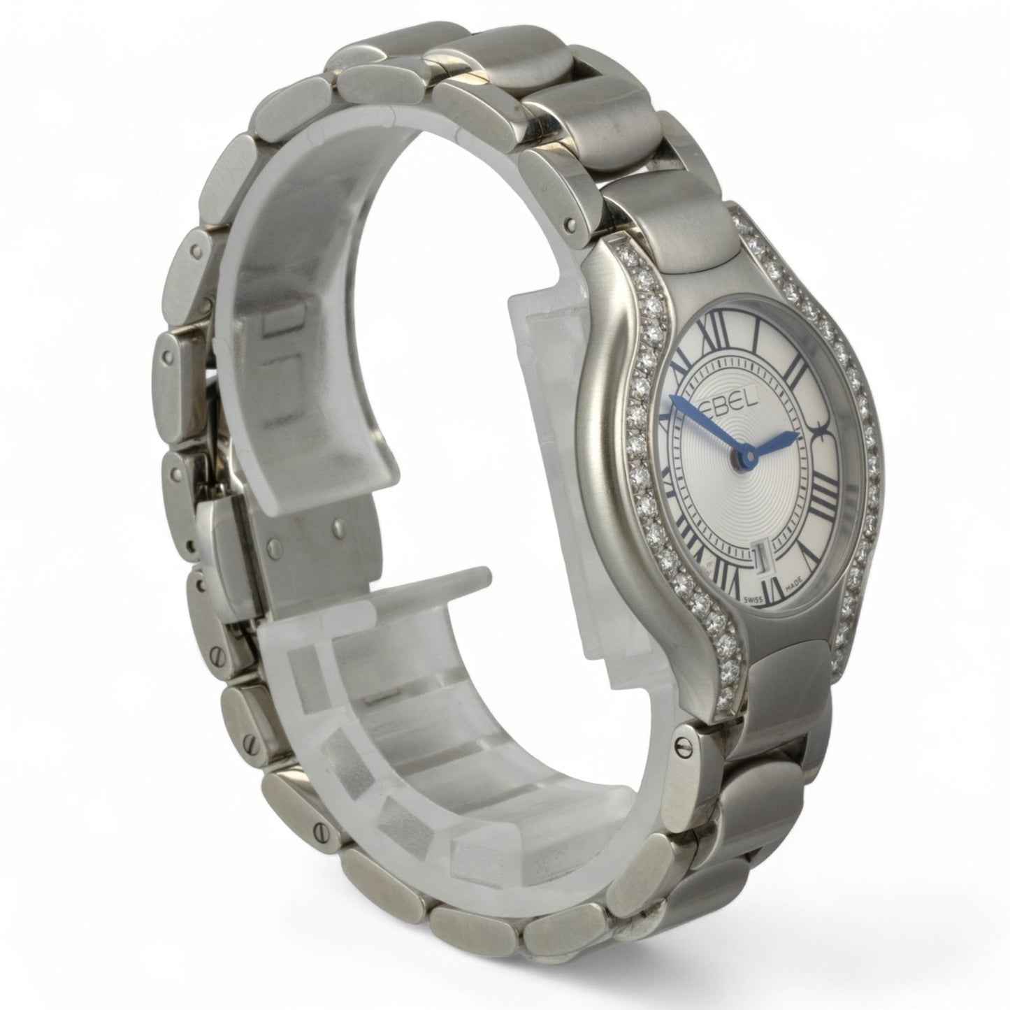 Ebel Beluga 1216069 Diamond Bezel Stainless 30mm Ladies Watch TAG BOX + PAPERS