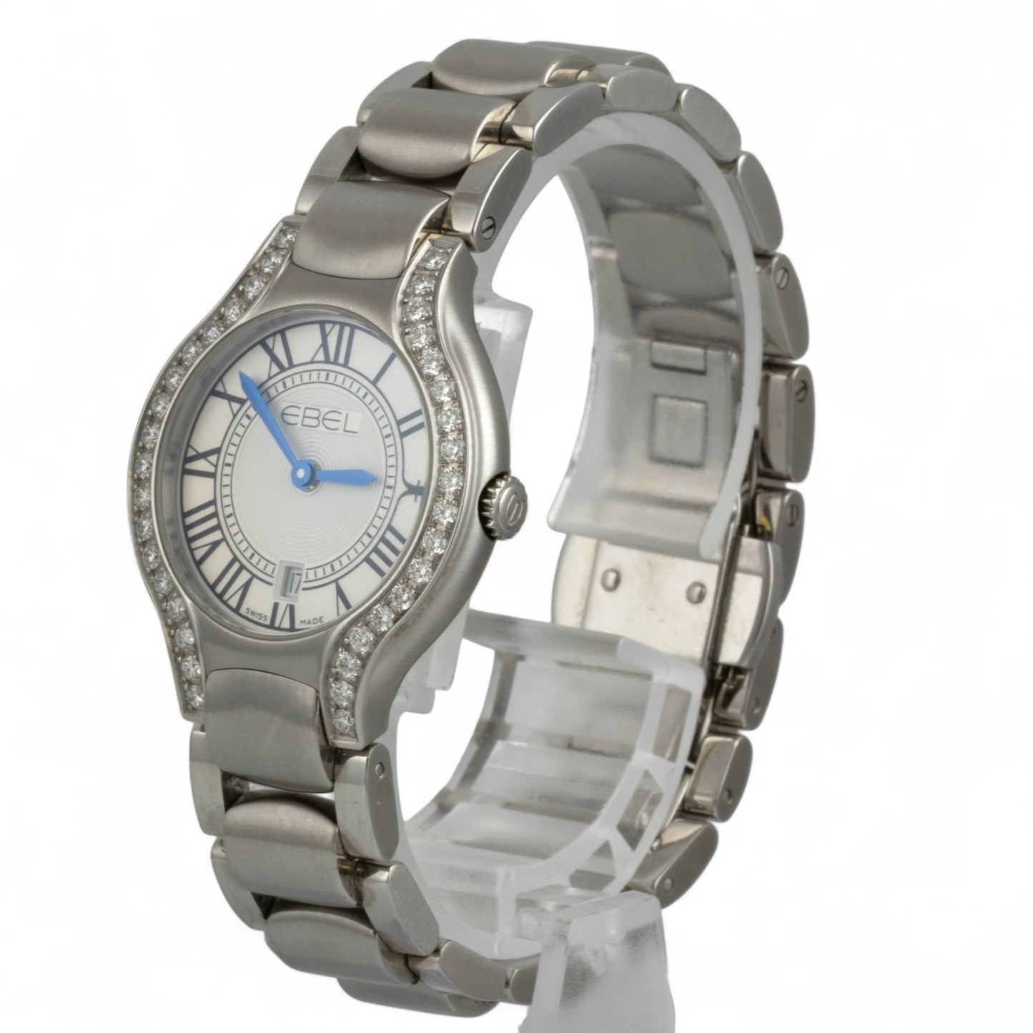 Ebel Beluga 1216069 Diamond Bezel Stainless 30mm Ladies Watch TAG BOX + PAPERS