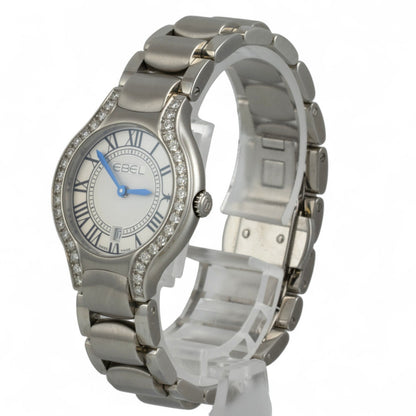 Ebel Beluga 1216069 Diamond Bezel Stainless 30mm Ladies Watch TAG BOX + PAPERS