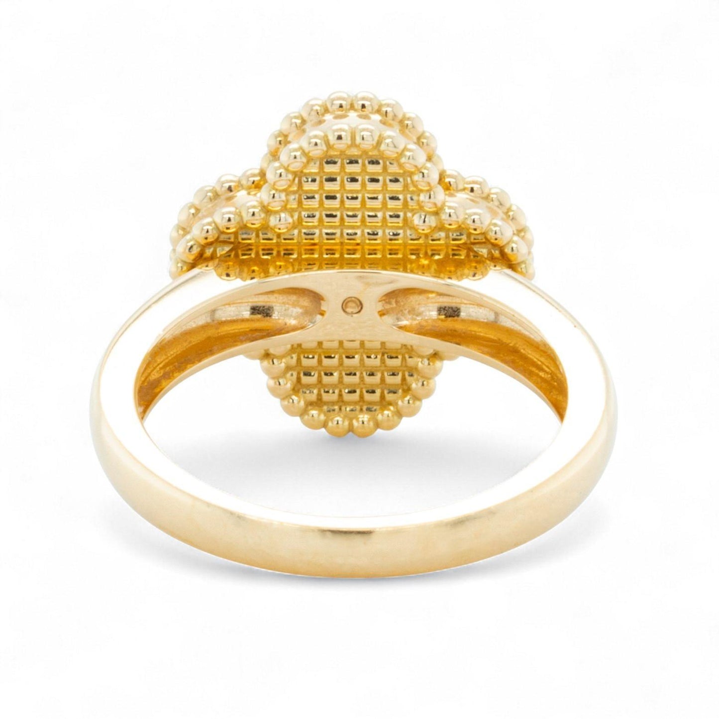 Van Cleef Arpels Onyx Vintage Alhambra 18k Yellow Gold Diamond Ring 54 BOX + COA