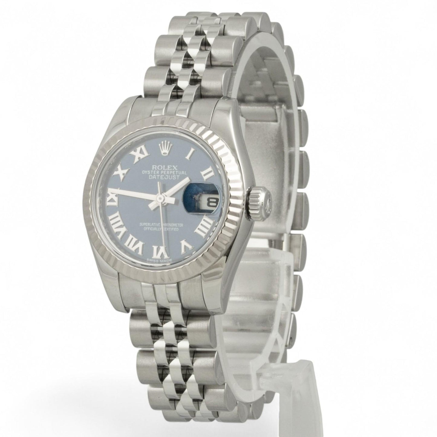 Rolex DateJust 179174 Blue Roman Stainless Steel 26mm Ladies Watch BOX + PAPERS