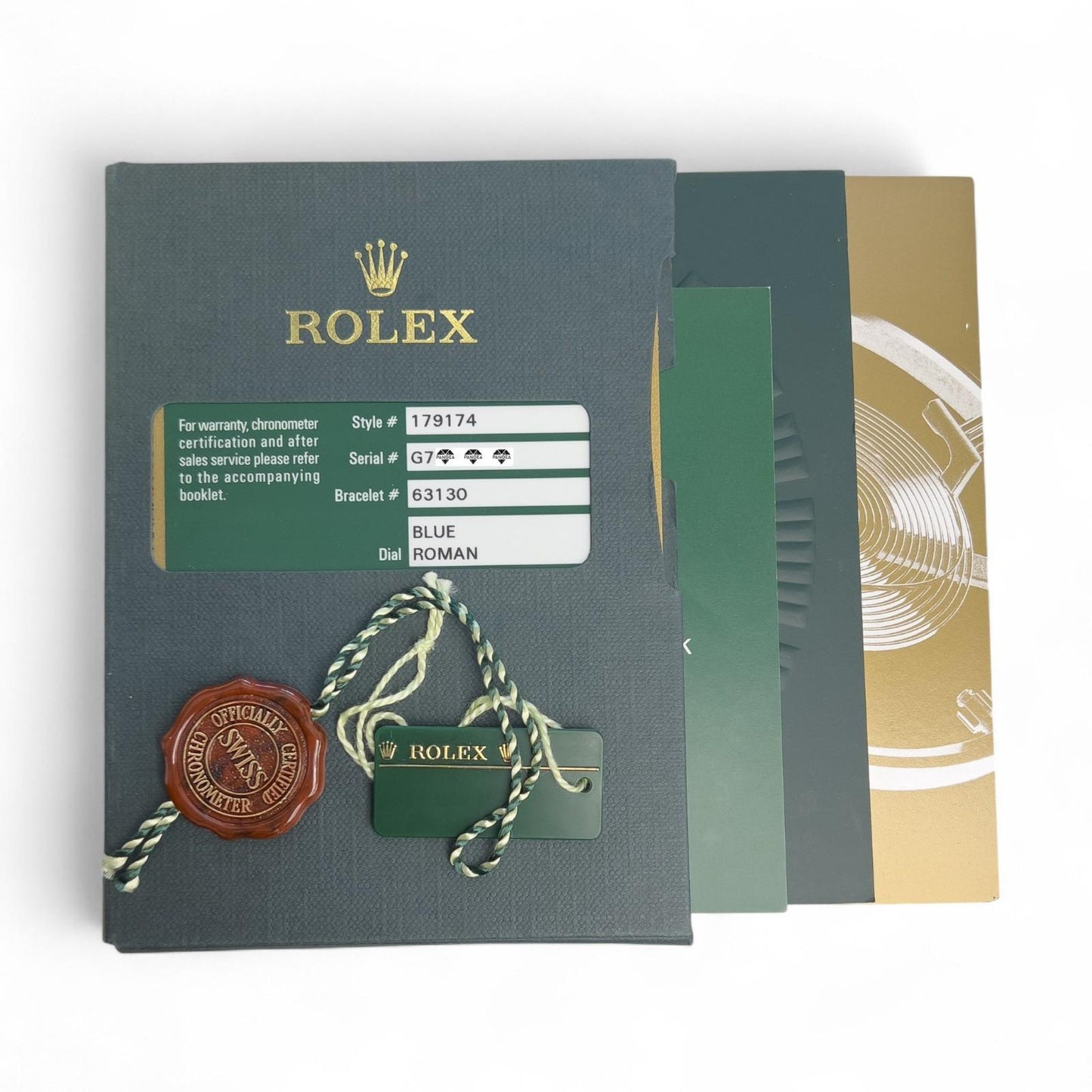 Rolex DateJust 179174 Blue Roman Stainless Steel 26mm Ladies Watch BOX + PAPERS