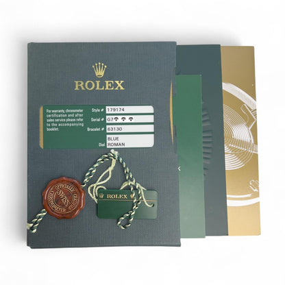 Rolex DateJust 179174 Blue Roman Stainless Steel 26mm Ladies Watch BOX + PAPERS