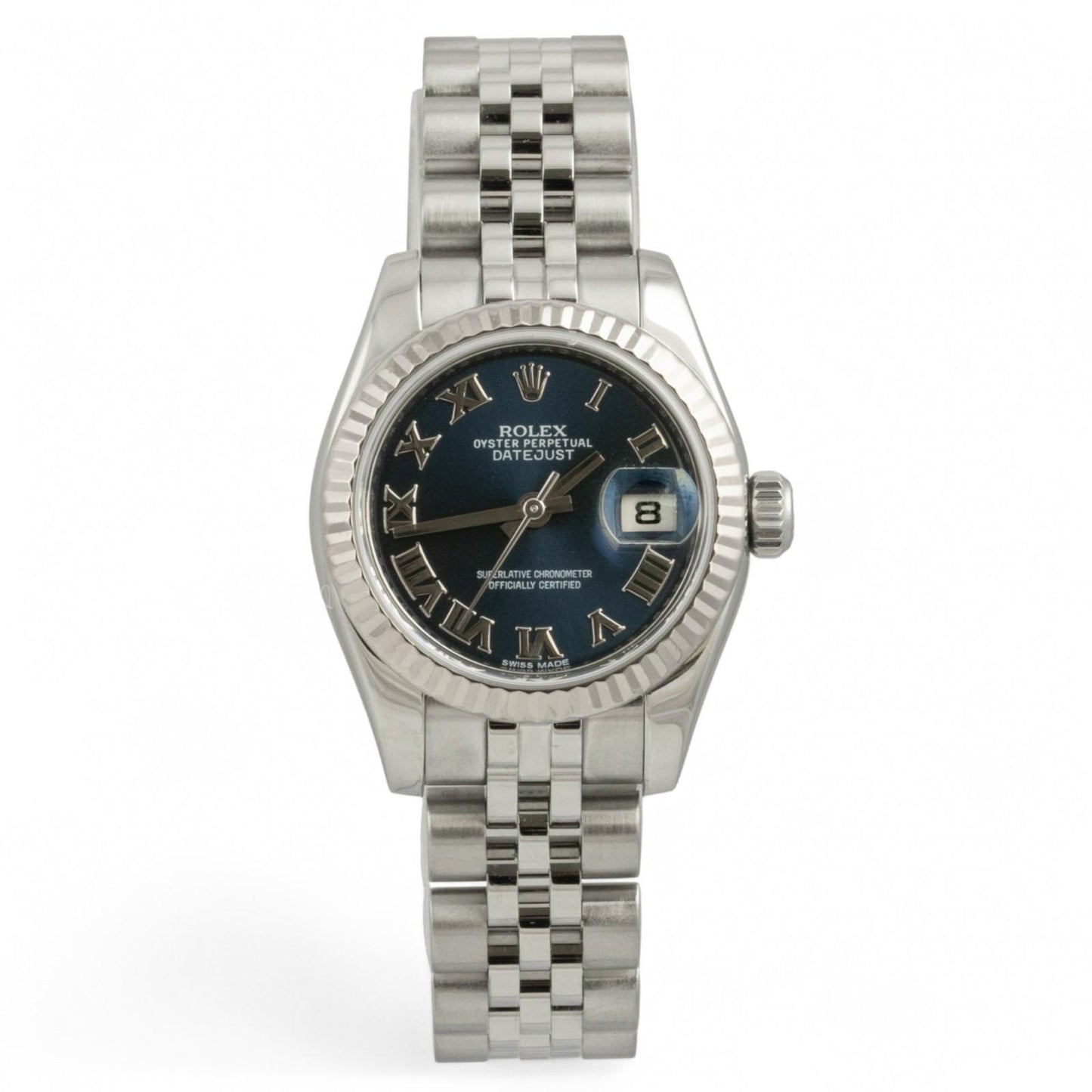 Rolex DateJust 179174 Blue Roman Stainless Steel 26mm Ladies Watch BOX + PAPERS