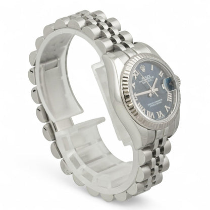 Rolex DateJust 179174 Blue Roman Stainless Steel 26mm Ladies Watch BOX + PAPERS