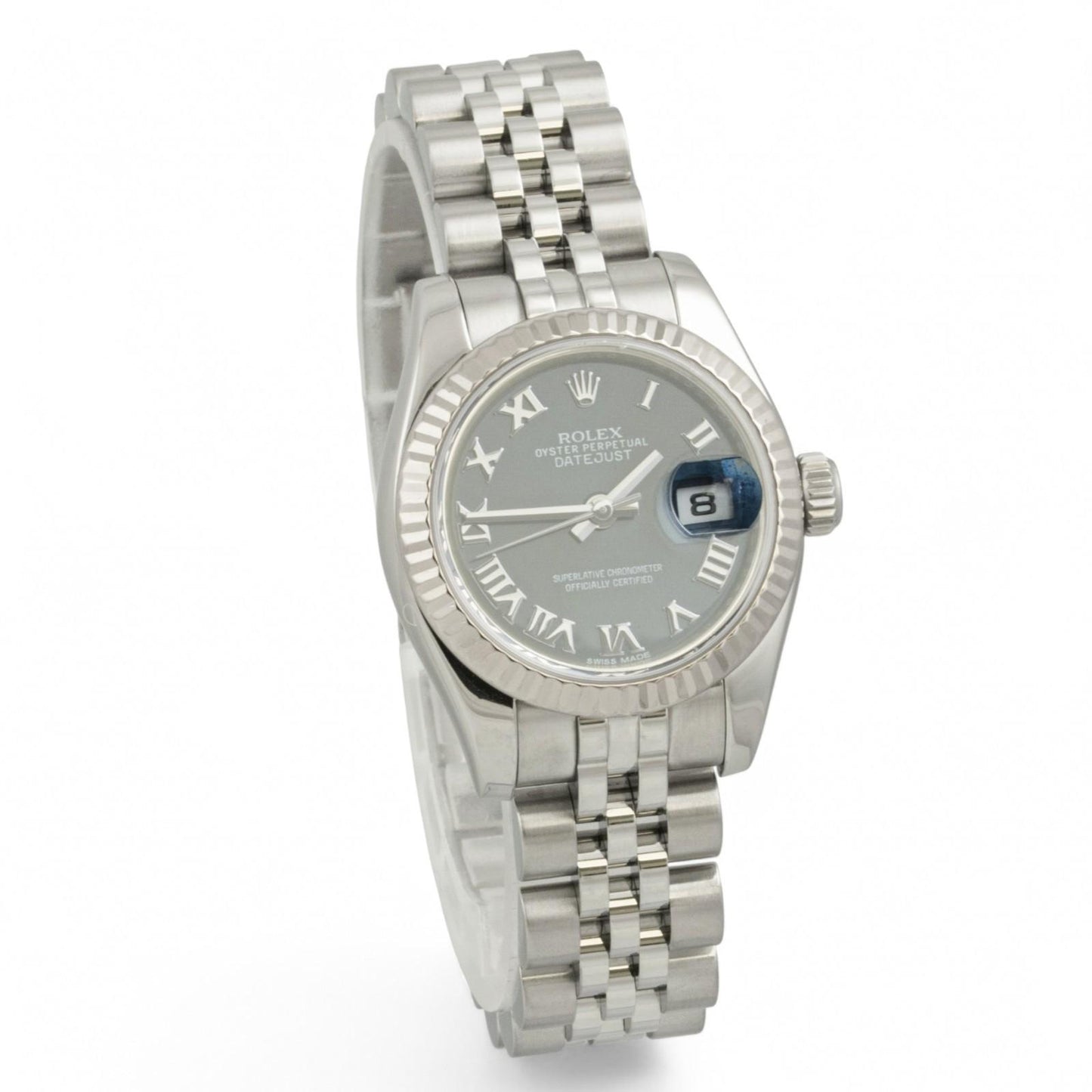 Rolex DateJust 179174 Blue Roman Stainless Steel 26mm Ladies Watch BOX + PAPERS