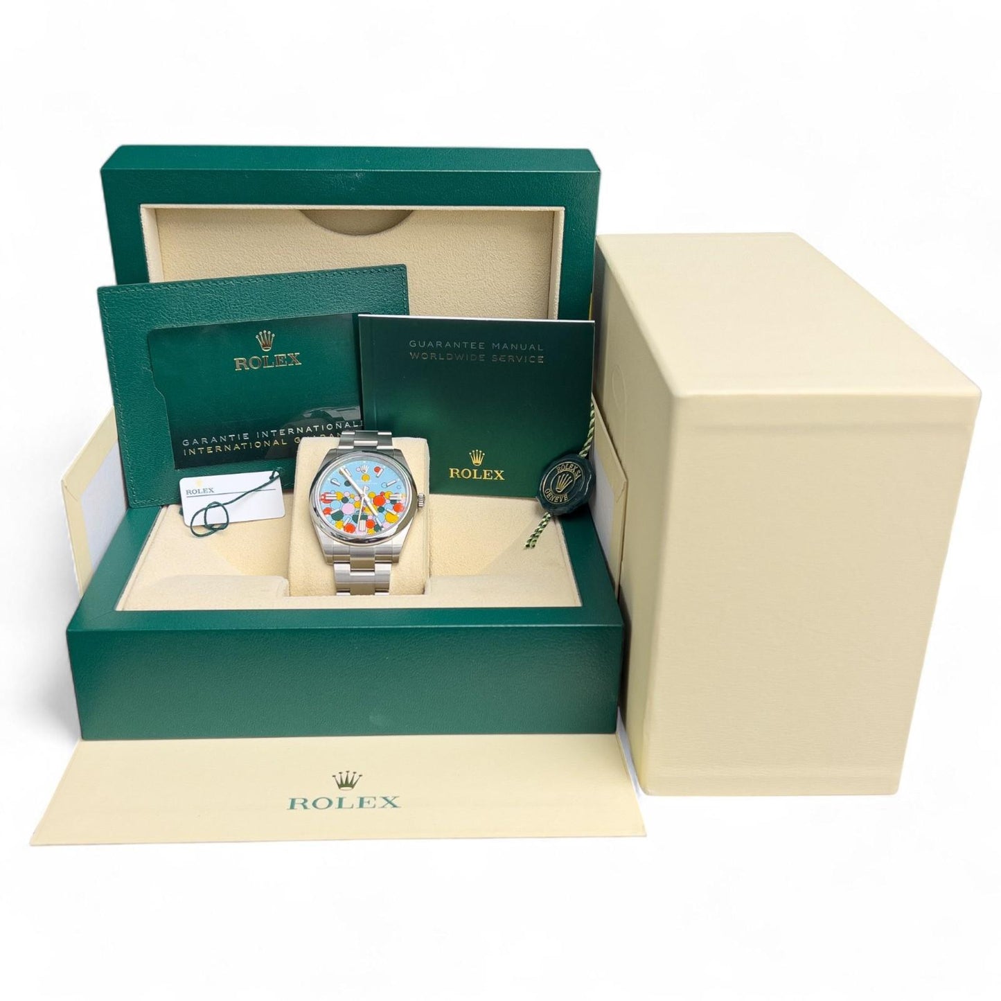 2023 Rolex Oyster Perpetual CELEBRATION Steel 41mm 124300 STICKERS BOX + PAPERS
