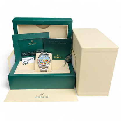 2023 Rolex Oyster Perpetual CELEBRATION Steel 41mm 124300 STICKERS BOX + PAPERS
