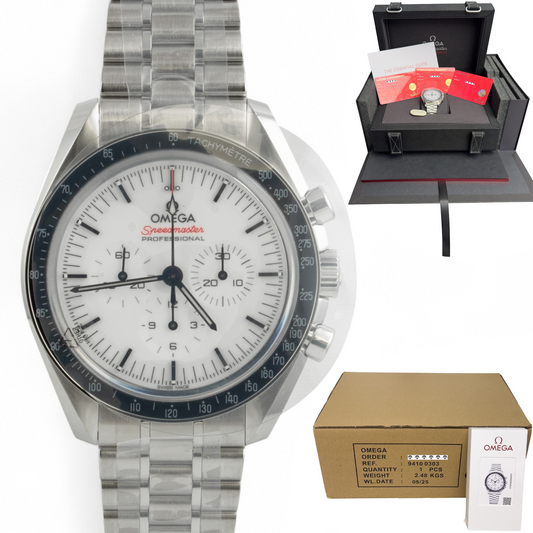 NEW 2026 Omega Speedmaster Moonwatch WHITE 42mm 310.30.42.50.04.001 COMPLETE