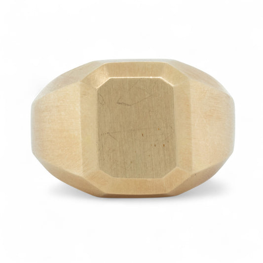 David Yurman Deco Heirloom Signet Streamline Ring 18k Yellow Gold 24.6g Size 9