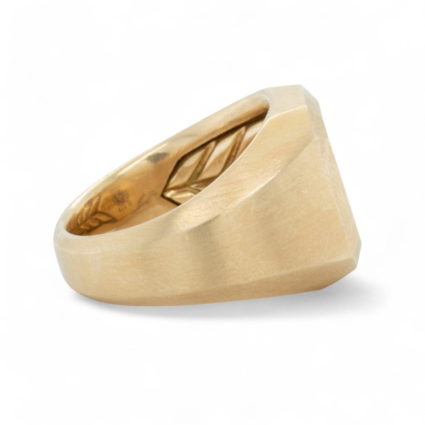 David Yurman Deco Heirloom Signet Streamline Ring 18k Yellow Gold 24.6g Size 9