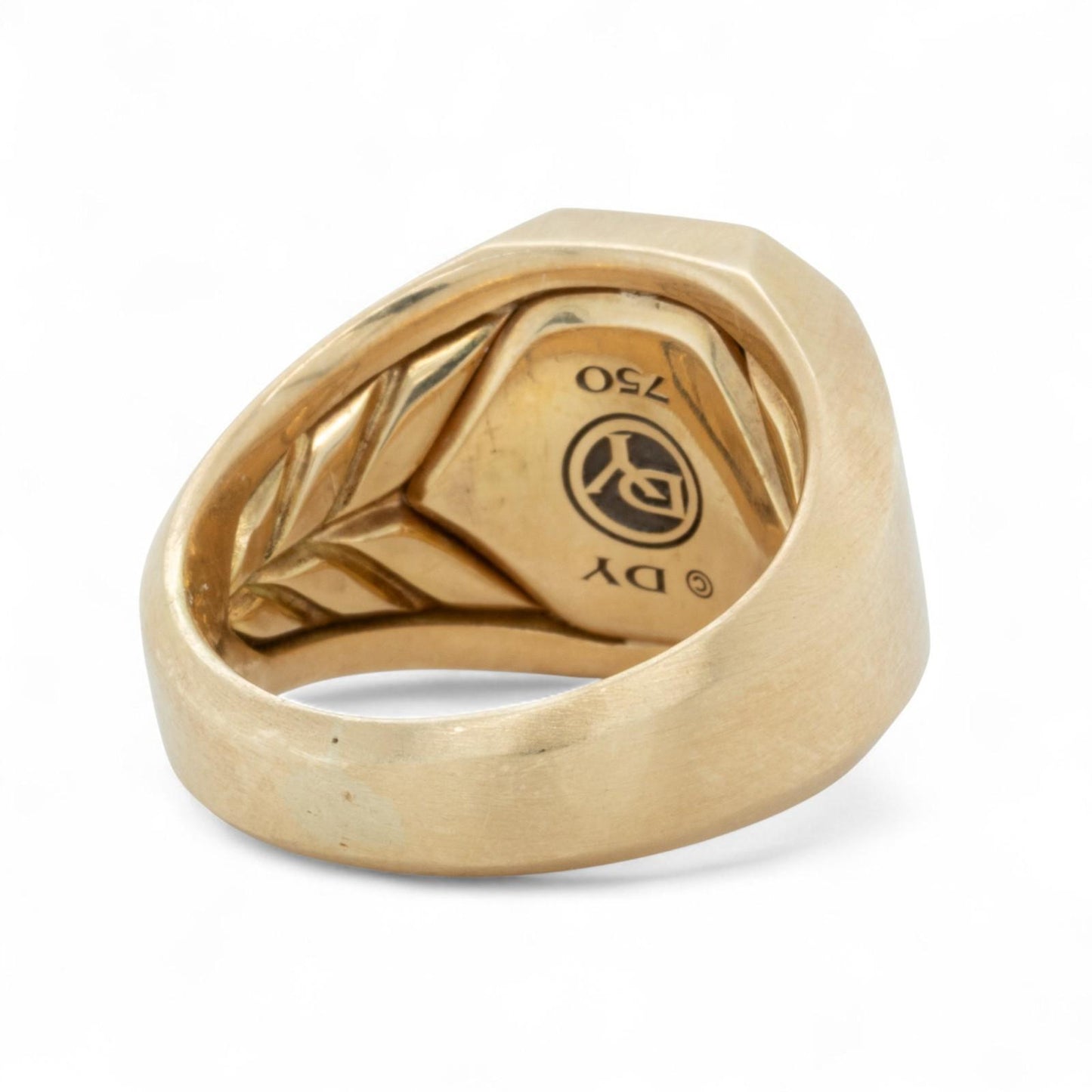 David Yurman Deco Heirloom Signet Streamline Ring 18k Yellow Gold 24.6g Size 9