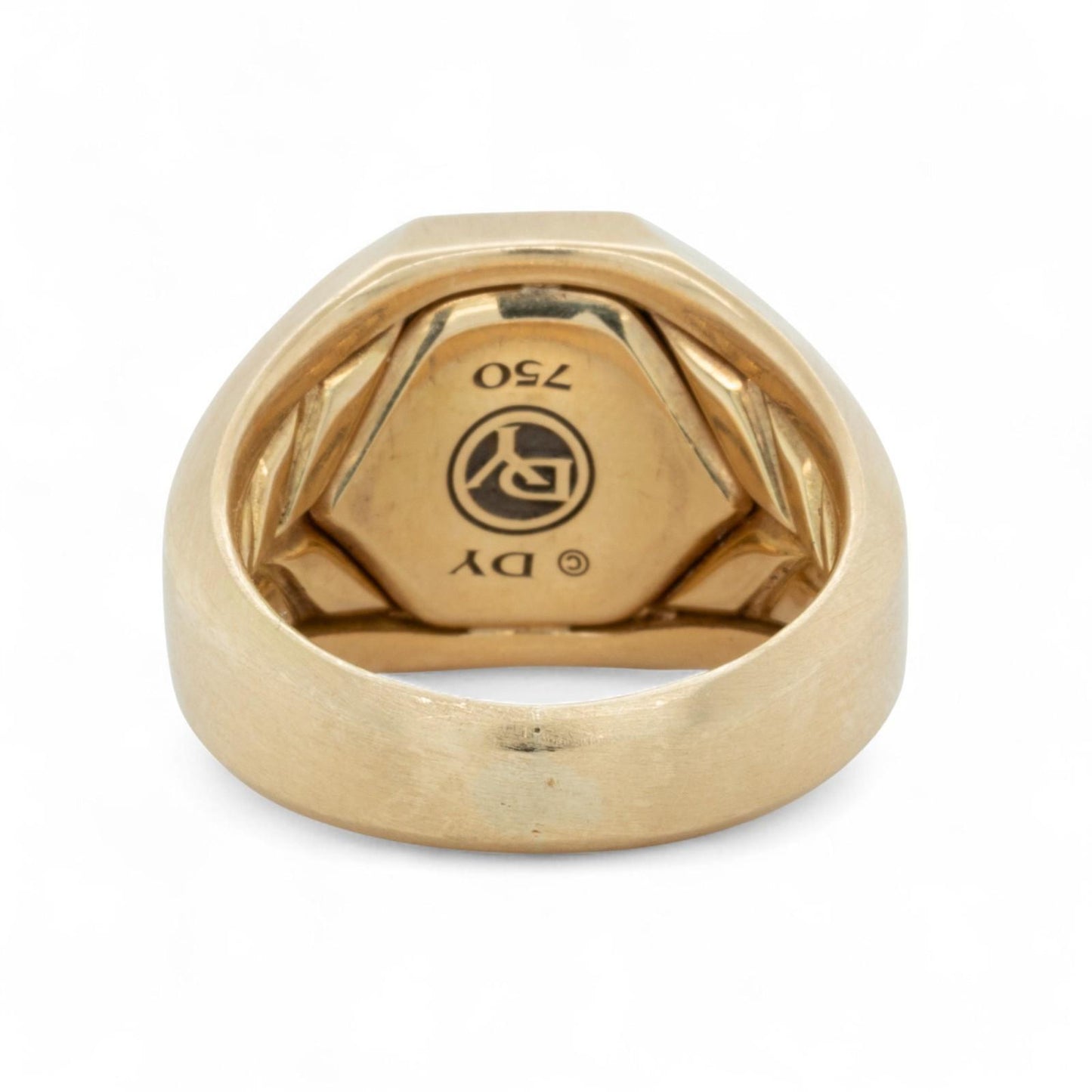 David Yurman Deco Heirloom Signet Streamline Ring 18k Yellow Gold 24.6g Size 9