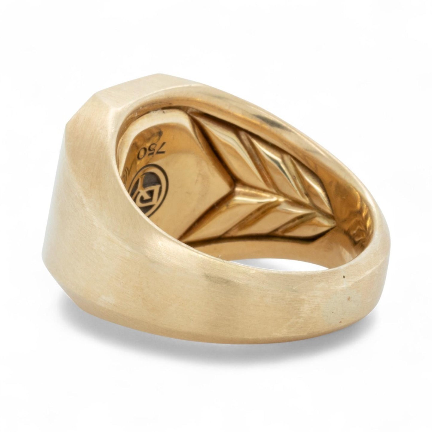 David Yurman Deco Heirloom Signet Streamline Ring 18k Yellow Gold 24.6g Size 9