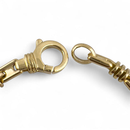 KRIA 18k Yellow Gold Designer Fancy Link 4.50mm Chain Bracelet 8.75" 29.3g ITALY