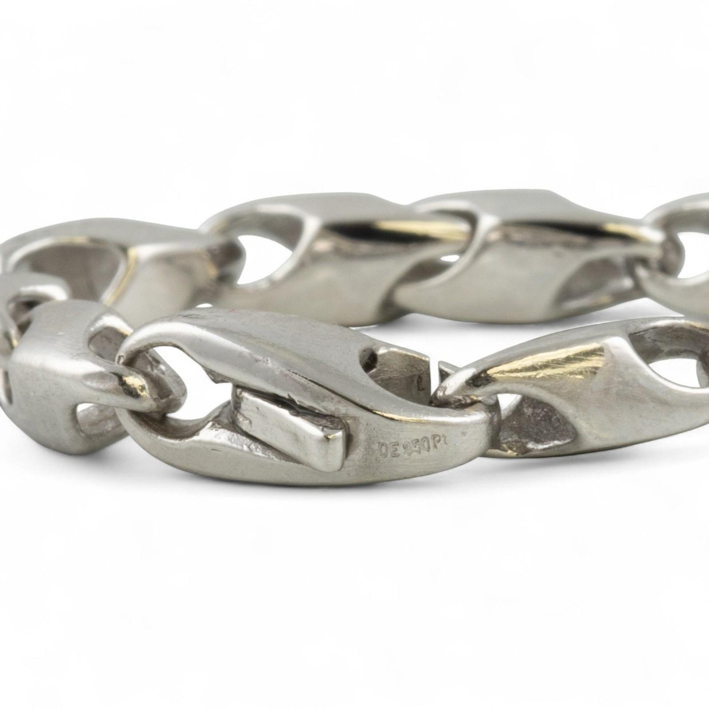 Platinum 950 Mariner Anchor Fancy Designer Link Chain Necklace 20" 40g 4.5mm