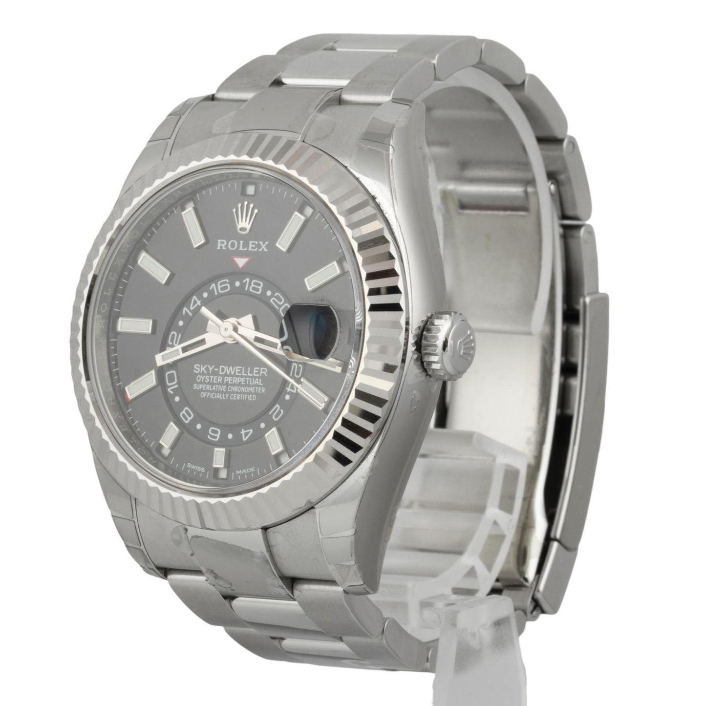 STICKERED Rolex Sky-Dweller Black 42mm Stainless Steel 326934 BOX + PAPERS 2022