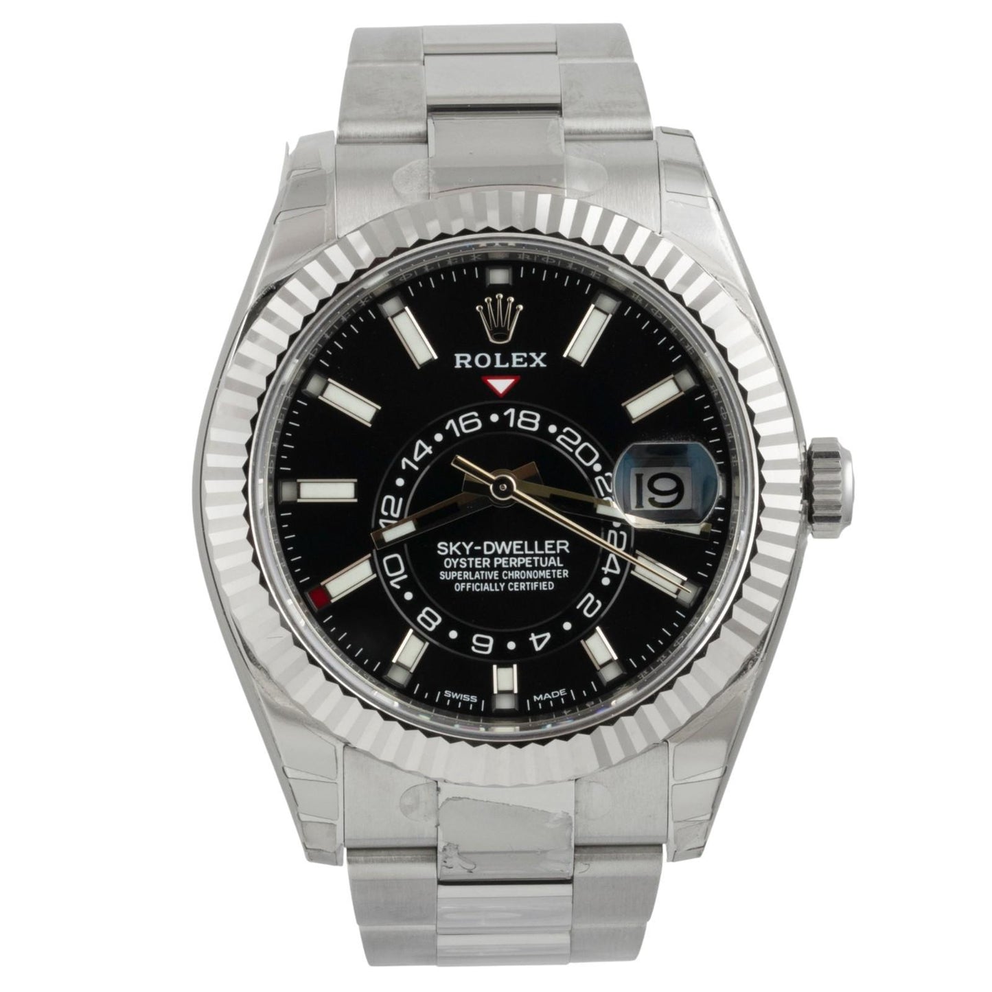 STICKERED Rolex Sky-Dweller Black 42mm Stainless Steel 326934 BOX + PAPERS 2022