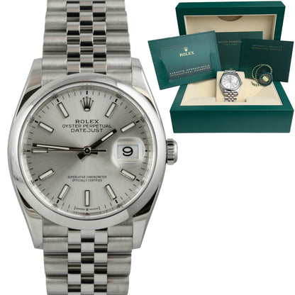 Rolex DateJust 126200 36mm Stainless Steel Silver Dial Watch 2022 BOX + PAPERS