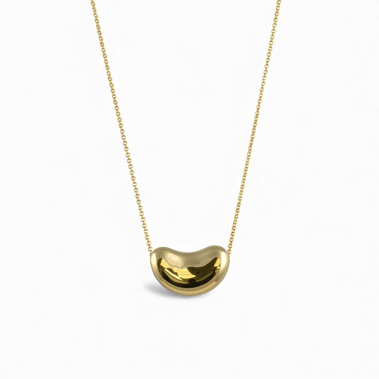 Tiffany & Co. Elsa Peretti Bean 20mm 18k Yellow Gold Large Pendant Necklace 20"