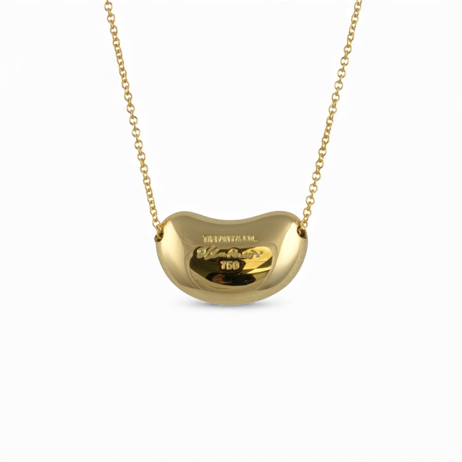 Tiffany & Co. Elsa Peretti Bean 20mm 18k Yellow Gold Large Pendant