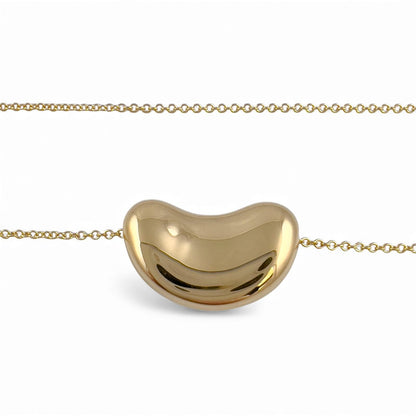 Tiffany & Co. Elsa Peretti Bean 20mm 18k Yellow Gold Large Pendant Necklace 20"