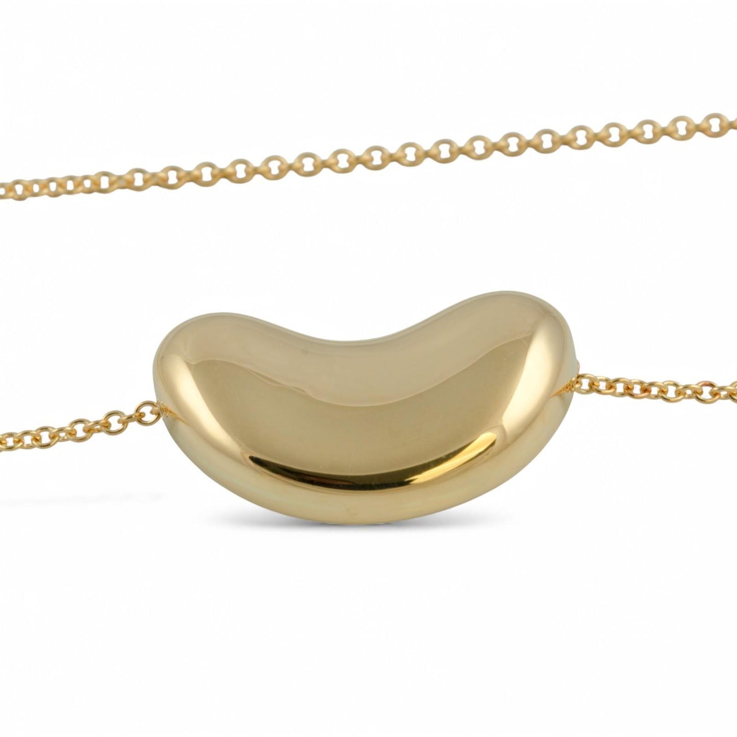 Tiffany & Co. Elsa Peretti Bean 20mm 18k Yellow Gold Large Pendant Necklace 20"