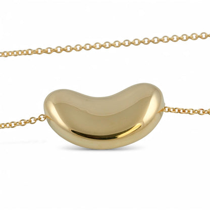 Tiffany & Co. Elsa Peretti Bean 20mm 18k Yellow Gold Large Pendant Necklace 20"