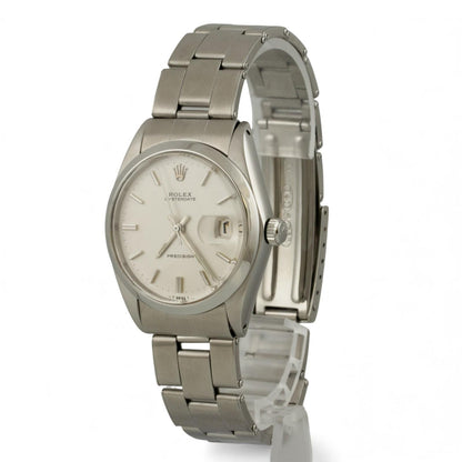 Rolex Oyster Date Precision 6694 Silver Dial Stainless Steel Smooth Bezel 34mm
