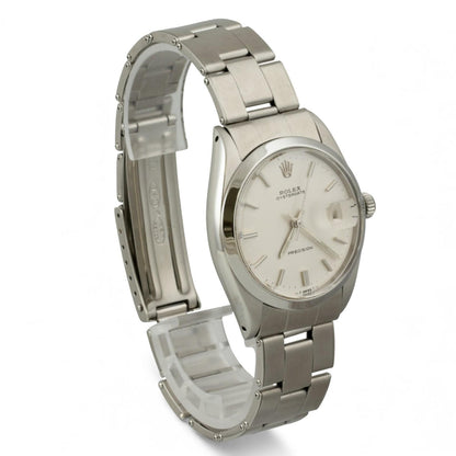 Rolex Oyster Date Precision 6694 Silver Dial Stainless Steel Smooth Bezel 34mm