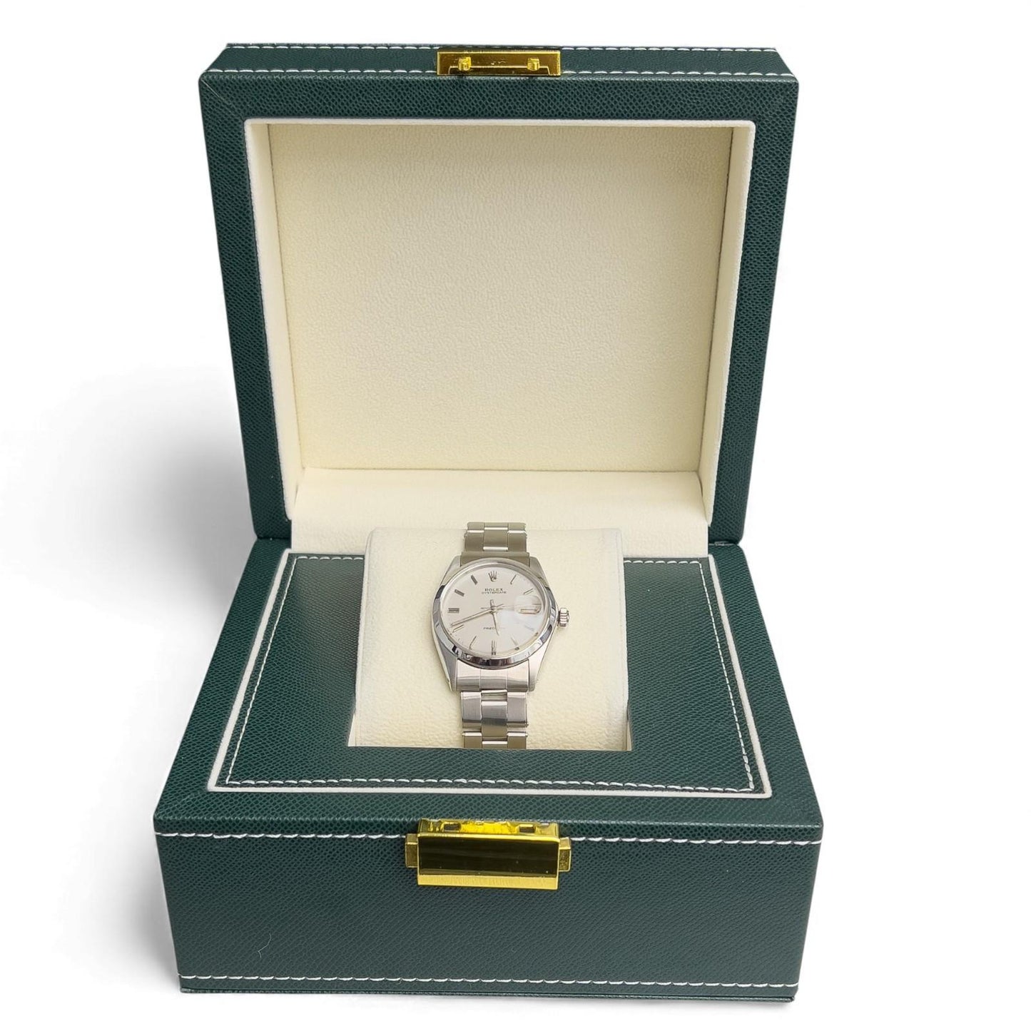 Rolex Oyster Date Precision 6694 Silver Dial Stainless Steel Smooth Bezel 34mm