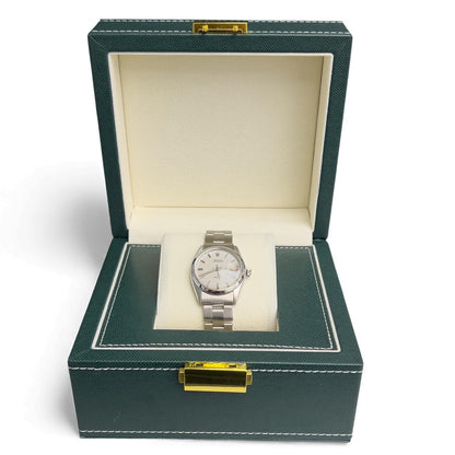 Rolex Oyster Date Precision 6694 Silver Dial Stainless Steel Smooth Bezel 34mm