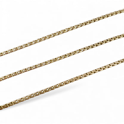 14k Yellow Gold Box Chain Link 3.00mm Necklace 22" 15.3 grams ITALY