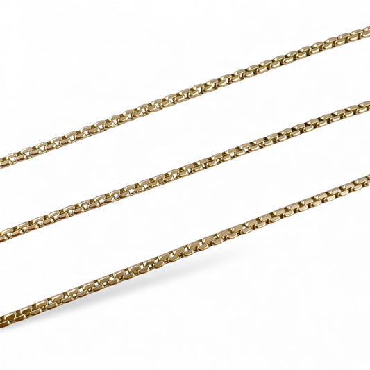 14k Yellow Gold Box Chain Link 3.00mm Necklace 22" 15.3 grams ITALY