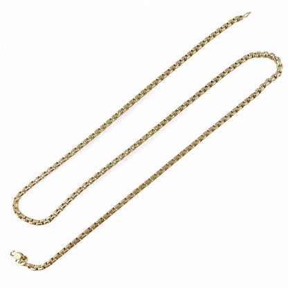 14k Yellow Gold Box Chain Link 3.00mm Necklace 22" 15.3 grams ITALY