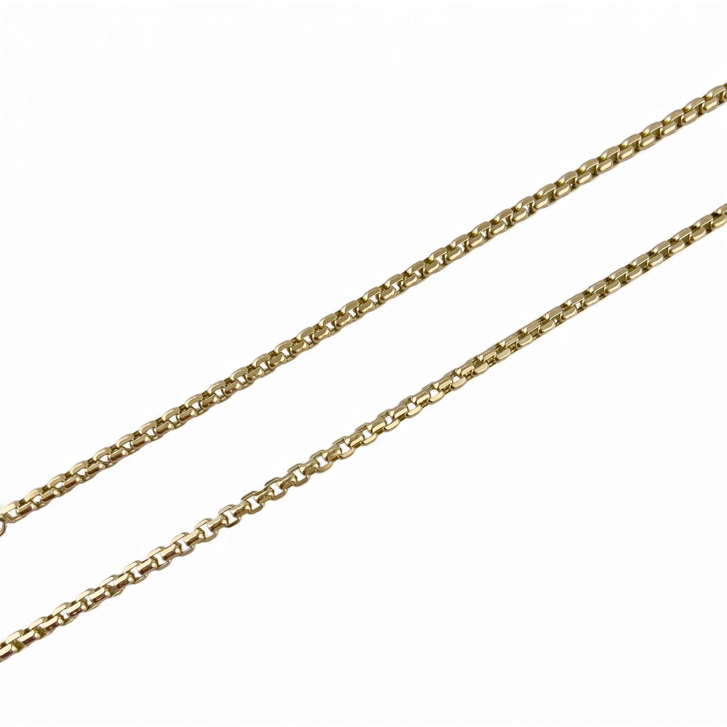 14k Yellow Gold Box Chain Link 3.00mm Necklace 22" 15.3 grams ITALY