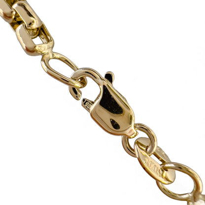 14k Yellow Gold Box Chain Link 3.00mm Necklace 22" 15.3 grams ITALY